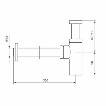 SIFON ZA UMIVAONIK 5/4" GUN METAL SIVI JG200