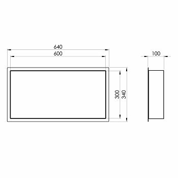 ZIDNA NIŠA VOXORT S INTEGRIRANIM RUBOM, MAT BIJELA, 300x600x100, V454559