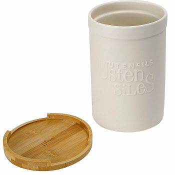 DRŽAČ KUHINJSKOG PRIBORA NATUREO KERAMIKA/BAMBUS BIJELI