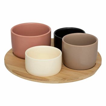 ZDJELICE SET ZA POSLUŽIVANJE BLISS 5/1 11X7CM KERAMIKA/BAMBUS 