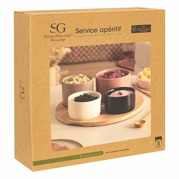 ZDJELICE SET ZA POSLUŽIVANJE BLISS 5/1 11X7CM KERAMIKA/BAMBUS 