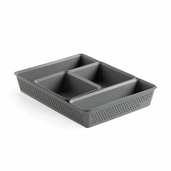 ORGANIZATORI BOHOL SET 4KOM SLIM +A6+A5+A4  ANTRACIT SIVA