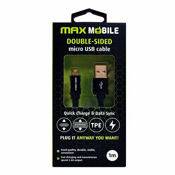 KABEL MAXMOBILE MICRO USB FLAT CRNI 1M