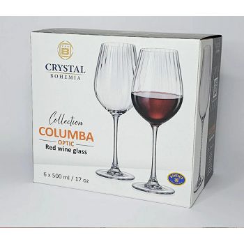 ČAŠE SET  VINO COLUMBA OPTICAL 500ML 6/1 Bohemia Crystal