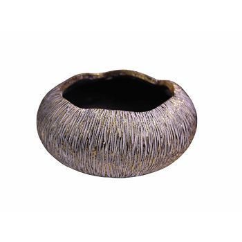 CEMENT POSUDA DEKORATIVNA 18X18X9CM CRNA/ZLATNA