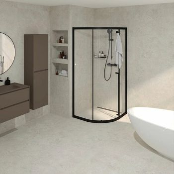 TUŠ KABINA VOXORT BLUE PREMIUM CORRI, POLUKR. 90, CRNA/PROZIRNO, H-200, 8 mm, V454355