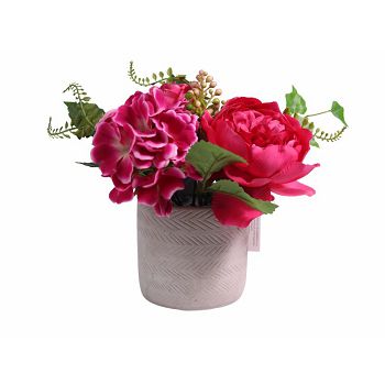 ARANŽMAN VODOOTPORNI U CEMENTNOJ POSUDI 25 x 22 CM CIKLAMA