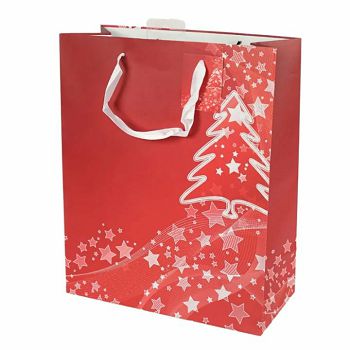 VREĆICA BOŽIĆNI MOTIV 32cm CRVENA S BOŽIĆNIM 