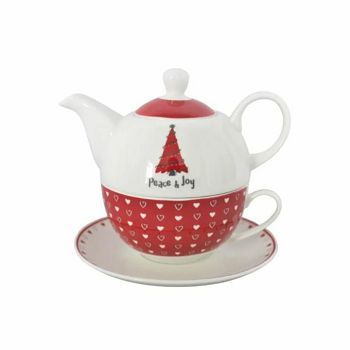 SET ZA ČAJ PORCULAN BOŽIĆNI DEKOR - PEACE & JOY