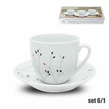 ŠALICE SET DOTTED SERENITY  S TANJURIĆEM 200 mL 6/1 porculan #