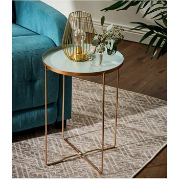 STOL FROSTY METALNI  36x47,56cm zlatno/zeleni