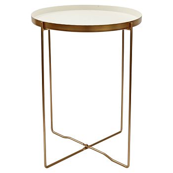 STOL FROSTY METALNI  36x47,56cm zlatno/bijeli