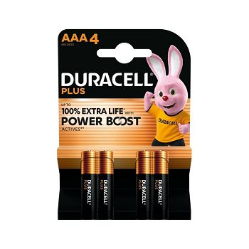 DURACEL BATERIJA AAA PLUS POWER +100EXTRA LIFE 4/1