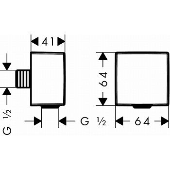 HANSGROHE FIXFIT SQUARE  PRIKLJUČAK ZA TUŠ CRIJEVO, 26455000