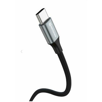 KABEL SWISSTEN USB-C/USB-C, TEXTILE II, 3A, 60W, 480 MB/S, 1,5M CRNO-SIVI