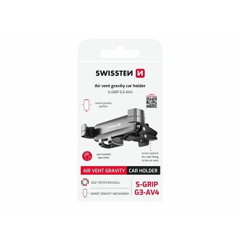 DRŽAČ ZA MOBITEL SWISSTEN, ZA VENTILACIJU, ALUMINIJSKI, GRAVITY, S-GRIP G3-AV4
