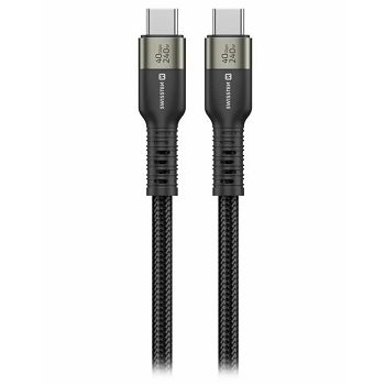 KABEL SWISSTEN DATA VIDEO, USB-C/USB-C, USB 4.0/8K/240W 40 GB/S, 1,5 MET CRNI