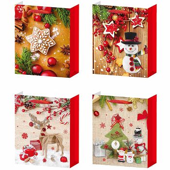 VREĆICA UKRASNA  BOŽIĆNA 32x26x10 cm sort