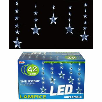 LED ZAVJESA BIJELO SVJETLO 42Lzvjezdice