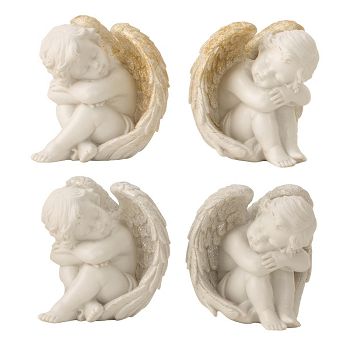 ANĐEO FIGURA S KRILIMA U GLITER ZLATNOJ I SREBRNOJ BOJI 13 CM