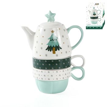 SET ZA ČAJ PORCULAN BOŽIĆNI DEKOR 450/250ml borić