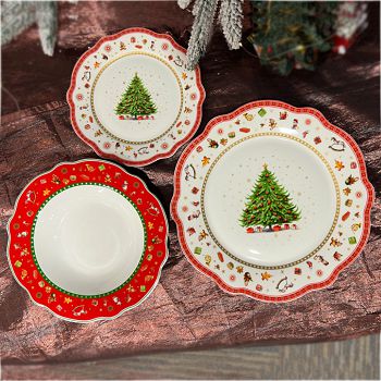 SERVIS ZA JELO PORCULANSKI 18 DIJELNI - BOŽIĆNI DEKOR 