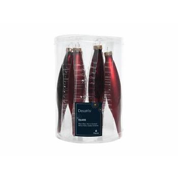 UKRAS ZA BOR SIGA H15cm SET STAKLENI  CRVENI 6 KOM