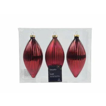 UKRAS ZA BOR H13cm SET STAKLENI  CRVENI 3 KOM