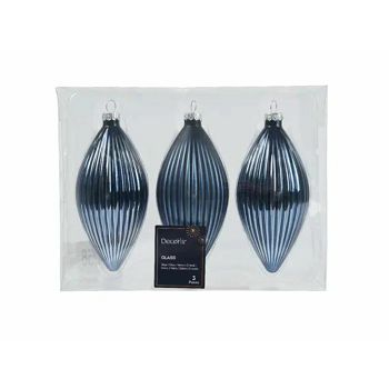 UKRAS ZA BOR H13cm SET STAKLENI PLAVI 3 KOM