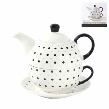 SET ZA ČAJ PORCULAN NB 425/250ml točkasti dekor