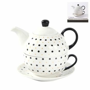SET ZA ČAJ PORCULAN NB 425/250ml točkasti dekor