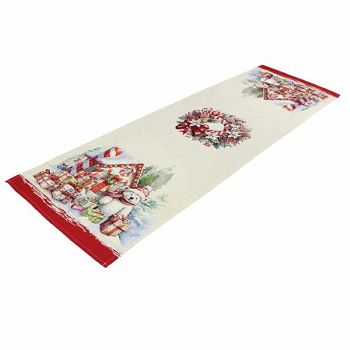 NADSTOLNJAK BOŽIČNI JOY 45 x 140 MEDO S POKLONIMA