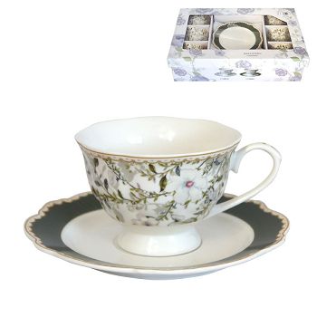 ŠALICE SET S TANJURIĆIMA FLORAL MEADOW NB DEKORIRANE 6/1 200 ML porculan