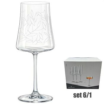 ČAŠE KRISTALIN XTRA VINO S DEKORACIJOM 6/1 360 ML