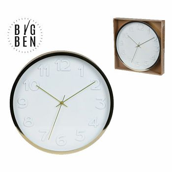 SAT ZIDNI OKRUGLI 30 CM BIG BEN bielo-srebrni/bijelo-zlatni