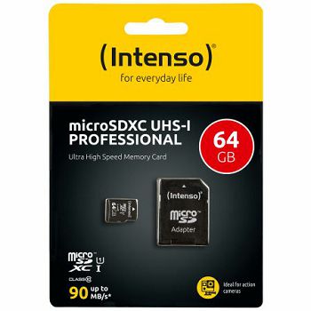 MEMORIJSKA KARTICA INTENSO SD 64GB CLAS 10+ ADAPTER