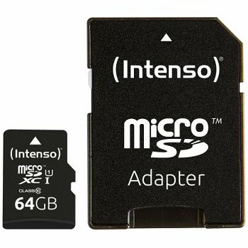 MEMORIJSKA KARTICA INTENSO SD 64GB CLAS 10+ ADAPTER