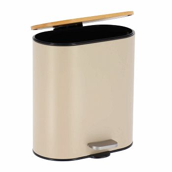 TEND.6555161 KANTA ZA SMEĆE NA PEDALU 5L SOFT CLOSE METAL-BAMBUS, BEŽ