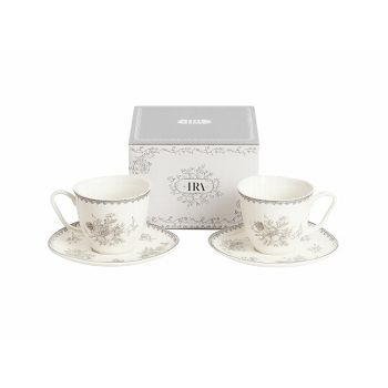 ŠALICE SET S TANJURIĆIMA PORCULAN 250ML S/2 