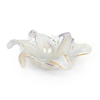 ZDJELA STAKLENA MURANO TEHNIKA 23 CM JANTARNA