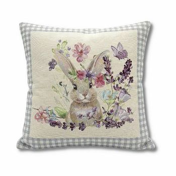 JASTUČNICA KISS ZEKO U CVIJEĆU 45x45 siva k./DUPLA SLIKA USKRS