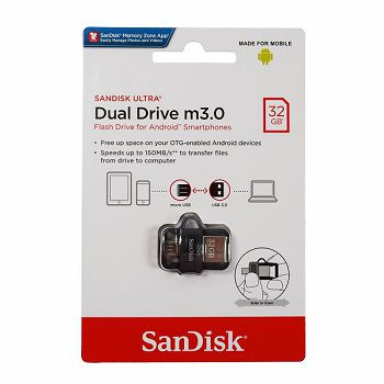 USB STICK SANDISK USB 3.0 FLASH DRIVE DUAL 32GB
