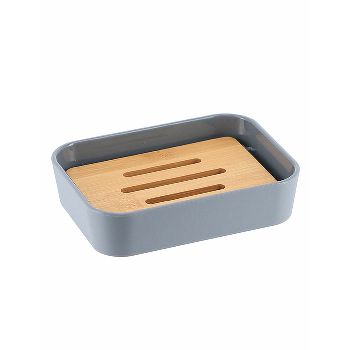 TEND.64110180 DRŽAČ SAPUNA, ABS, BAMBUS, SIVI