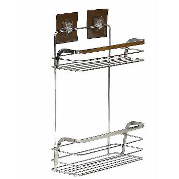 TEND.9102099 DVOSTRUKA KOŠARICA ZA TUŠ SA 3M LJEPLJIVOM TRAKOM, INOX