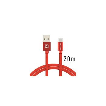 KABEL SWISSTEN USB/USB-C PLATENI 2M CRVENI
