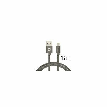 KABEL SWISSTEN USB/LIGHTNING PLATENENI 3A 1,2 MET SIVI