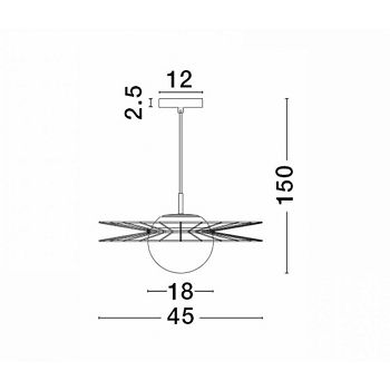 NL9043302  VISILICA LED 1XE27 OPAL STAKLO/CRNA