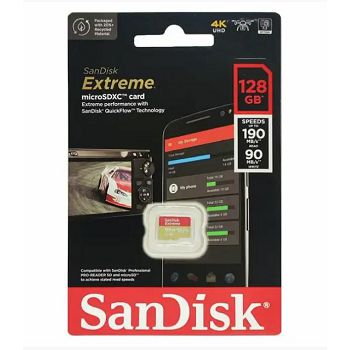 MEMORIJSKA KARTICA SANDISK MICROSDXC UHS-I V30 EXTREME 128GB 190MB/s