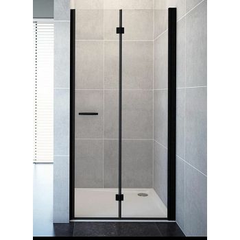 Tuš vrata Oasis D+p 80 L, crno/prozirna