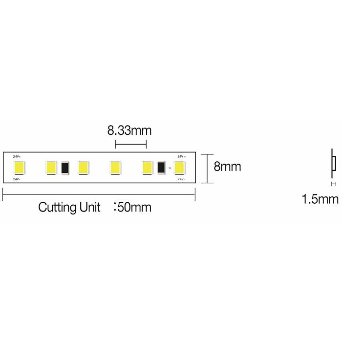 LED 12V 9,6W/m 4000K IP55 (pak 5m) 